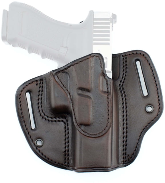 Texas 1836 Crusader - Pancake Style OWB / IWB Holster Left Hand Glock 19 Glock 23 Glock 32 Brown