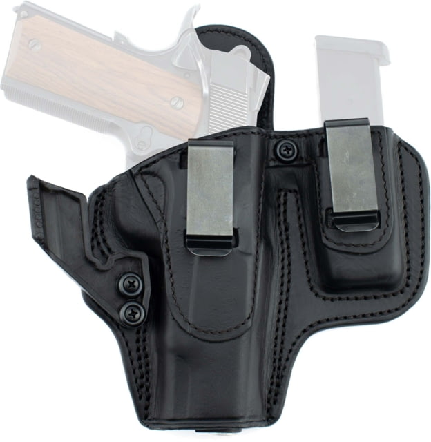 Texas 1836 KYDEX The Appendix - Dual Clip IWB Holster w/ Magazine Carrier Right Hand Glock 43 Glock 42 Glock 48X With No Attachment Black - Texas 1836 Kydex