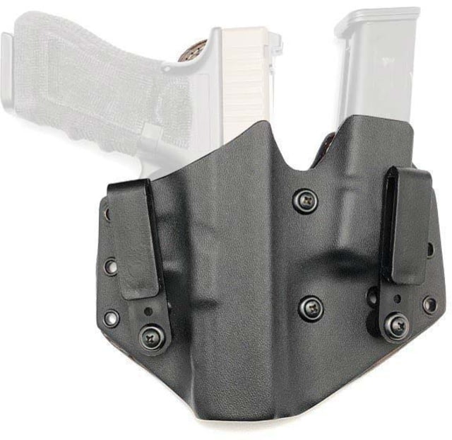 Texas 1836 KYDEX Versus - Appendix Hybrid Holster w/ Magazine Carrier Right Hand Smith & Wesson M&P 9 Shield EZ With No Attachment Black - Texas 1836 Kydex