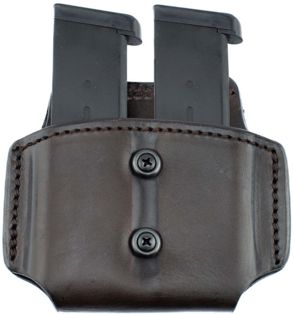 Texas 1836 Partner Double Magazine Carrier Most 9mm/ .40 Single Stack Ambidextrous Brown - Texas 1836
