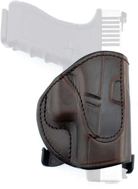 Texas 1836 PD2 - Rotating Thumb Release Quick-Draw OWB Paddle Holster Left Hand Most 9mm/ .40/ .45 Double Stack With No Attachment Brown - Texas 1836 Holsters
