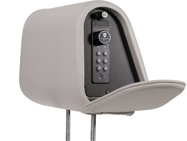 The Headrest Safe Co. The Vulcan Headrest Left-Hand Driver Leatherette Light Gray - The Headrest Safe Co.