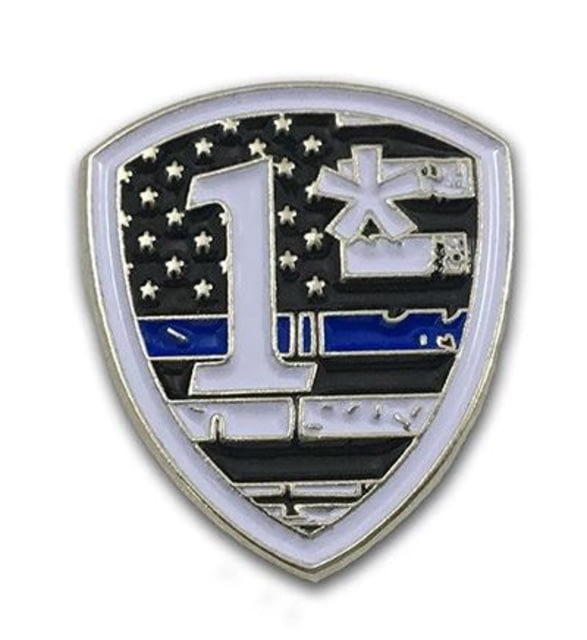 Thin Blue Line 1 Asterisk Pin - Individual Thin Blue Line - Thin Blue Line