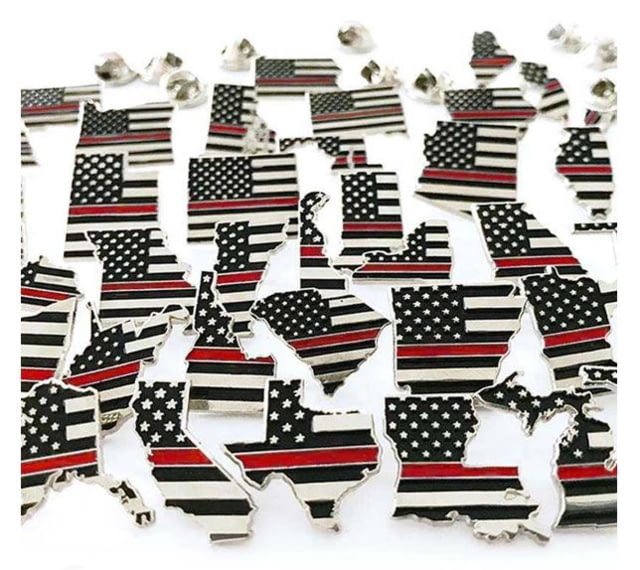 Thin Blue Line Alabama Thin Red Line American Flag Pin - Thin Blue Line
