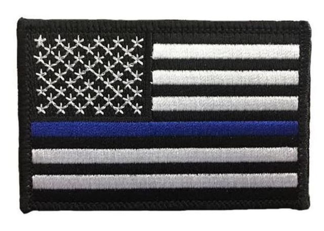 Thin Blue Line American Flag Patch Velcro 2 X 3 Inches Thin Blue Line - Thin Blue Line