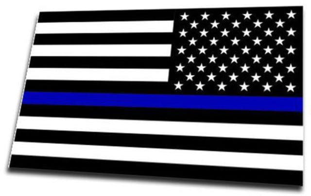 Thin Blue Line American Flag Sticker Reverse 6 X 4 Inches Thin Blue Line