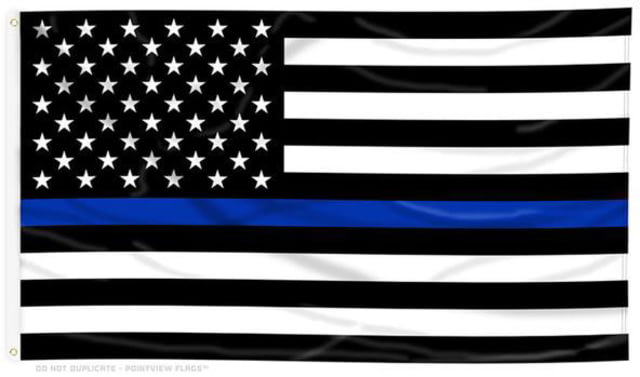 Thin Blue Line American Flag With Grommets Thin Blue Line - Thin Blue Line
