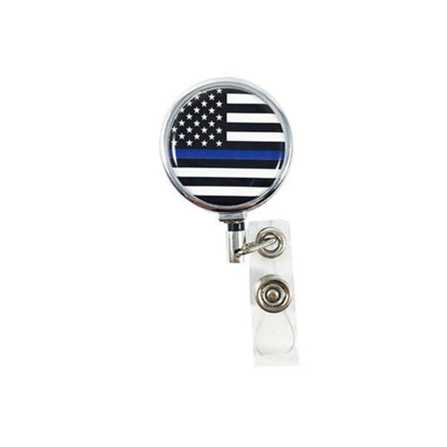 Thin Blue Line Badge Reel - American Flag - Thin Blue Line