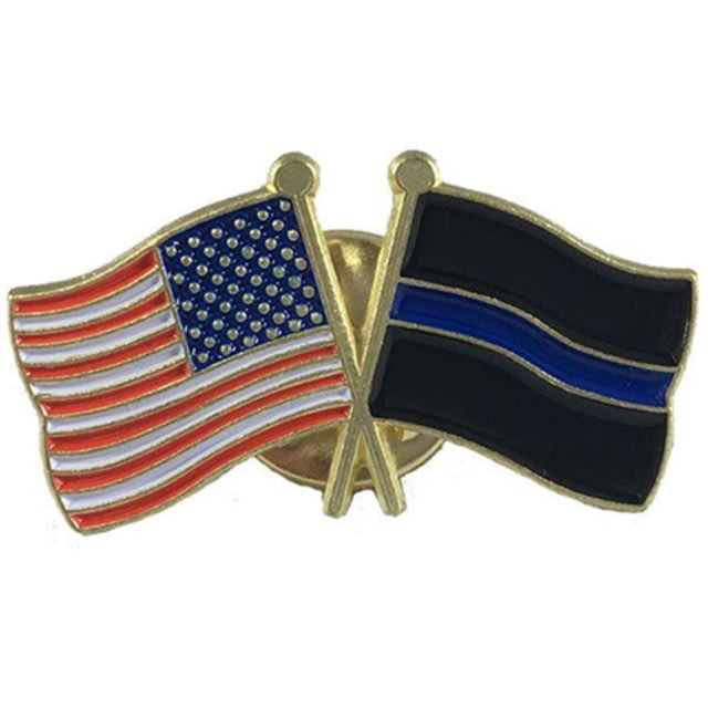 Thin Blue Line Black Background And American Pin Combination - Thin Blue Line