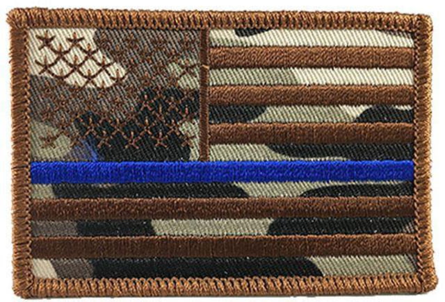 Thin Blue Line Camo American Flag Patch 2 X 3 Inches Sew On Thin Blue Line - Thin Blue Line