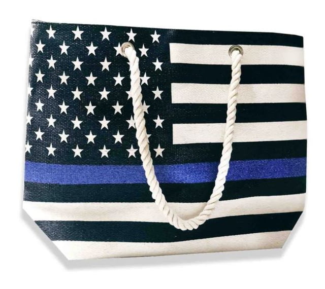 Thin Blue Line Canvas Tote Bag American Flag Thin Blue Line - Thin Blue Line