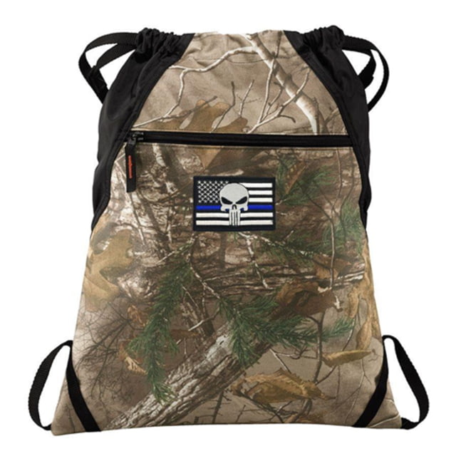 Thin Blue Line Cinch Sack Camo Skull Subdued - Thin Blue Line