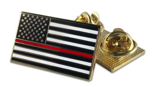 Thin Blue Line Classic Double Clutch Pin - Thin Red Line American Flag - Thin Blue Line