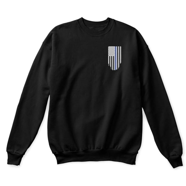 Thin Blue Line Crew Neck Sweatshirt Black