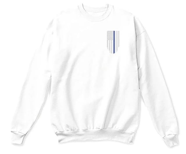 Thin Blue Line Crew Neck Sweatshirt White