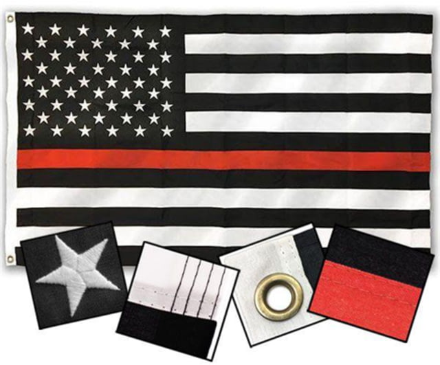 Thin Blue Line Durasleek Thin Red Line American Flag Sewn & Embroidered - Thin Blue Line