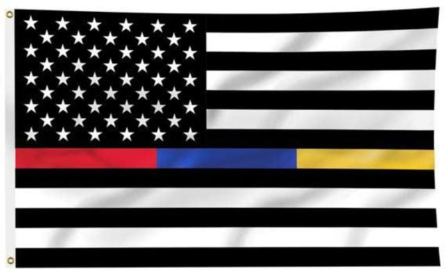 Thin Blue Line Gold/blue/red Line American Flag 3 X 5 Ft Multi - Thin Blue Line