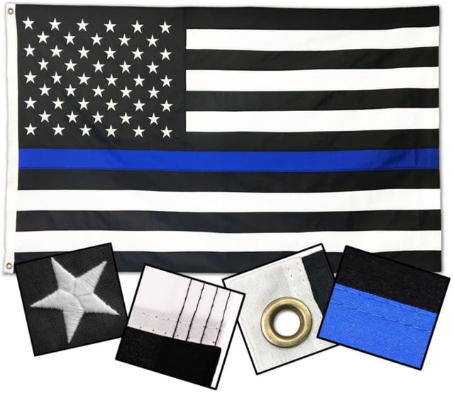 Thin Blue Line House American Flag/Pole Hem 3x5ft - Thin Blue Line