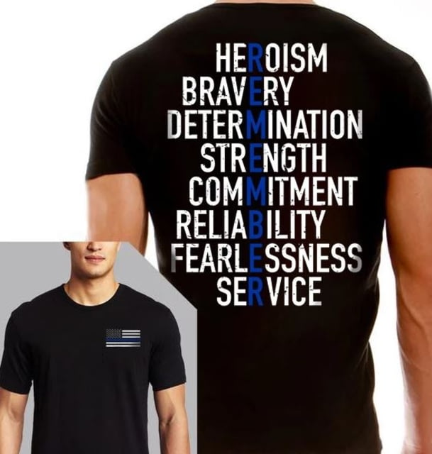 Thin Blue Line Men's Shirt - Remember - Men's-REM-SHIRT-XXXL