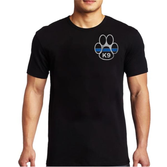 Thin Blue Line Paw T-shirt - Mens Extra Large Black