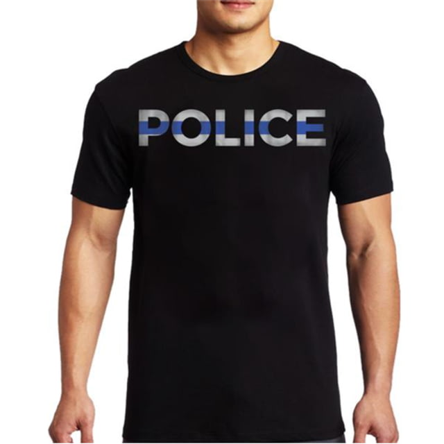 Thin Blue Line Police T-shirt - Mens 2XL Black