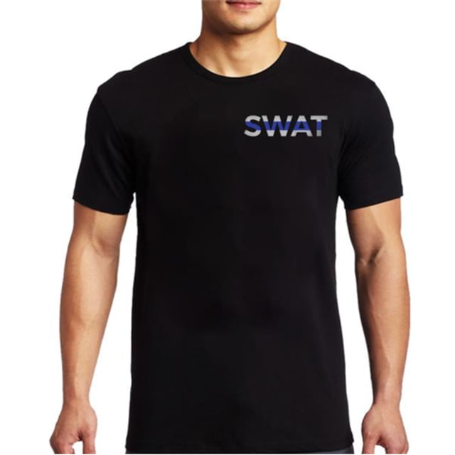 Thin Blue Line SWAT T-shirt - Mens Extra Large Black