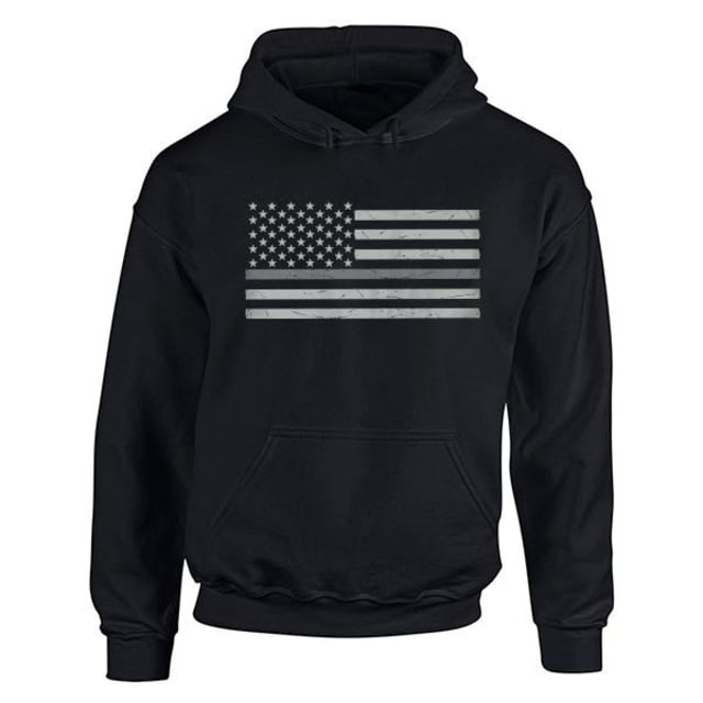 Thin Blue Line Men's Hoodie - Classic Thin Silver Line