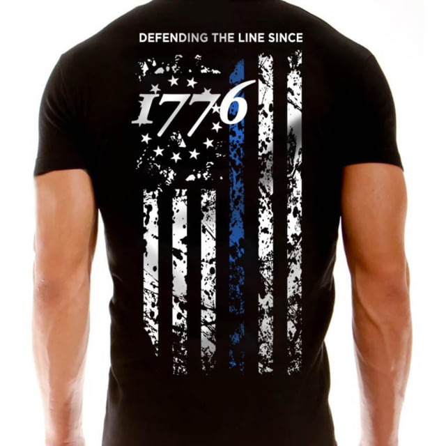 Thin Blue Line Men's Shirt -  Black