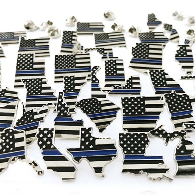 Thin Blue Line Florida American Flag Pin Thin Blue Line - Thin Blue Line