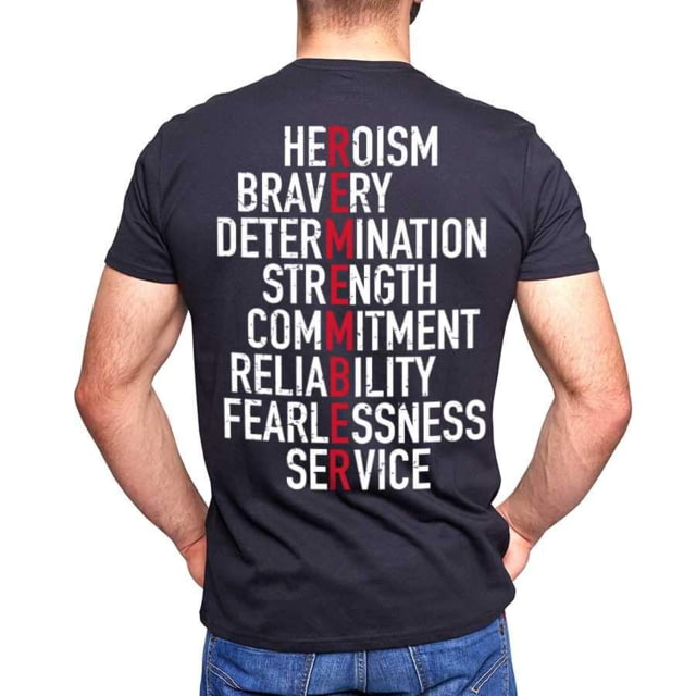 Thin Blue Line Shirt - Remember Thin Red Line Black