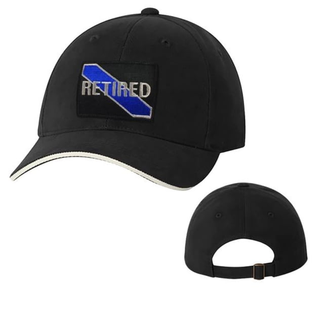 Thin Blue Line Slide Buckle Hat - Retired Black Adjustable Thin Blue Line
