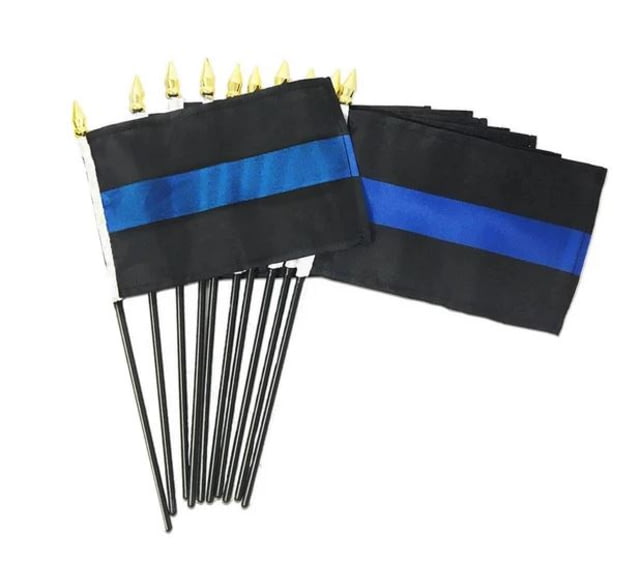 Thin Blue Line Stick Flag 4 X 6 Inches Pack Of 10 Thin Blue Line