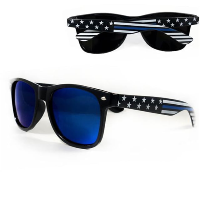 Thin Blue Line Sunglasses - American Flag Wide Frame - Thin Blue Line