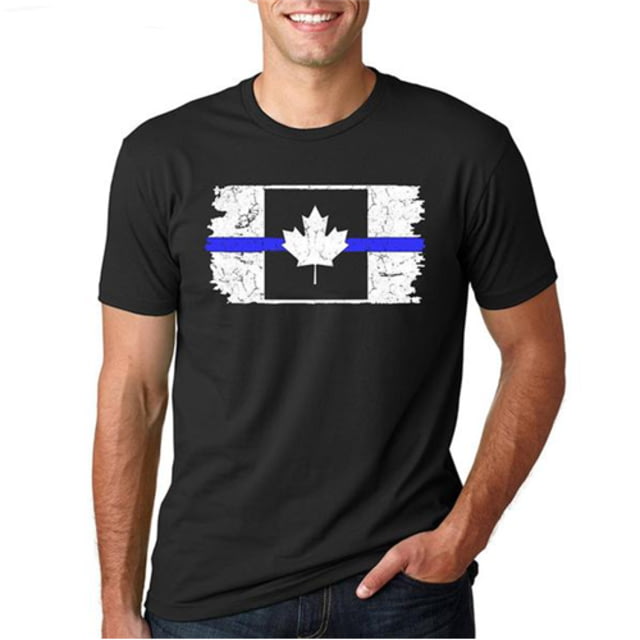 Thin Blue Line Canada T-shirt - Mens Extra Large Black