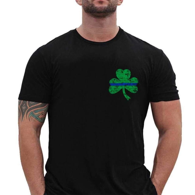 Thin Blue Line T-shirt Small Shamrock Black