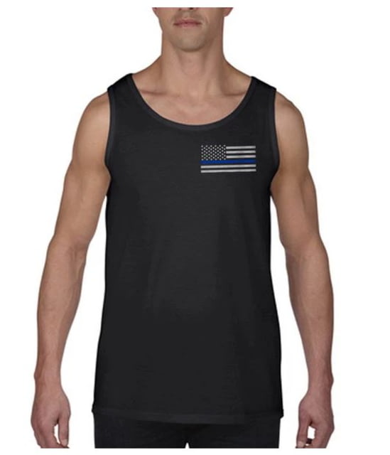 Thin Blue Line Tank - Flag Black