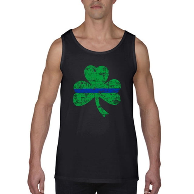 Thin Blue Line Tank Shamrock Black