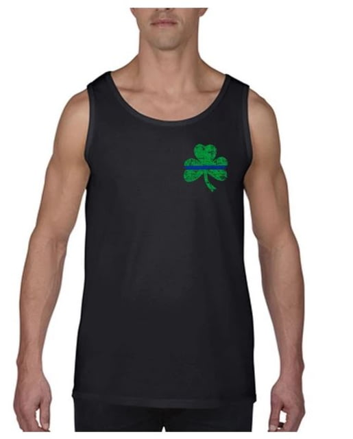 Thin Blue Line Tank Small Shamrock Black