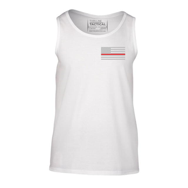 Thin Blue Line Tank - Thin Red Line American Flag White