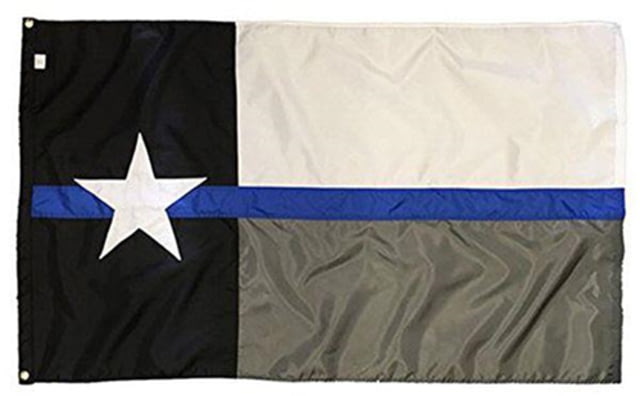 Thin Blue Line Texas American Flag Embroidered & Sewn Solarmax 3 X 5 Ft Thin Blue Line - Thin Blue Line