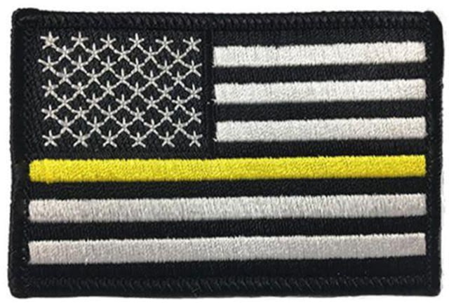 Thin Blue Line Thin Gold Line American Flag Patch 2 X 3 Inches Sew On - Thin Blue Line