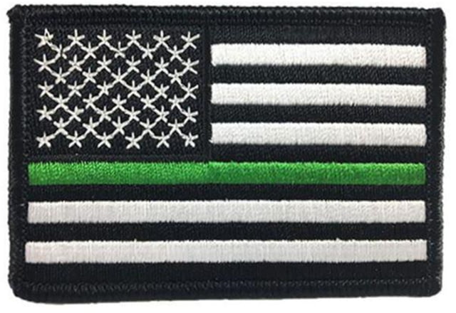 Thin Blue Line Thin Green Line American Flag Patch 2 X 3 Inches Sew On - Thin Blue Line