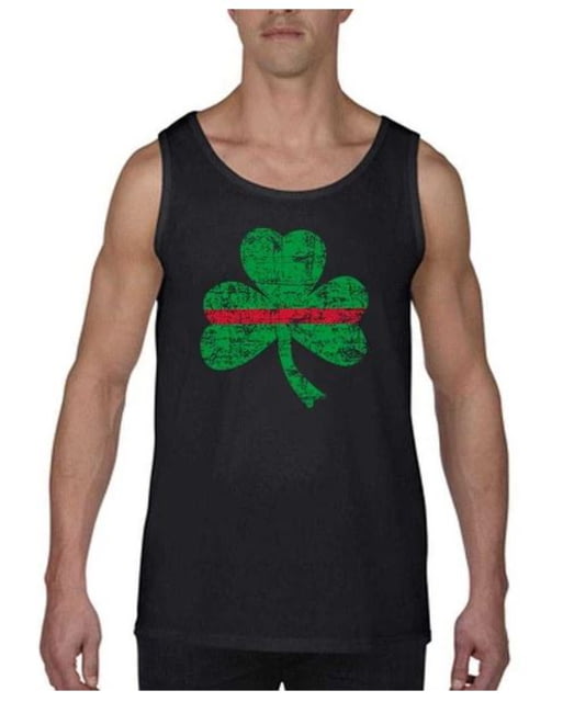 Thin Blue Line Thin Red Line Tank Shamrock Black