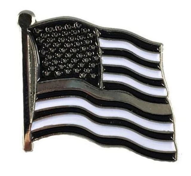 Thin Blue Line Thin Silver Line American Flag Pin Individual - Thin Blue Line