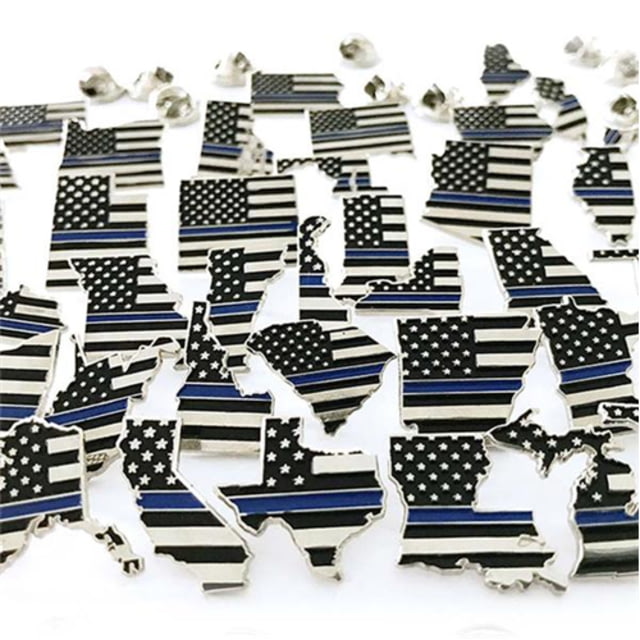 Thin Blue Line Usa Square Subdued Pin Black/blue - Thin Blue Line
