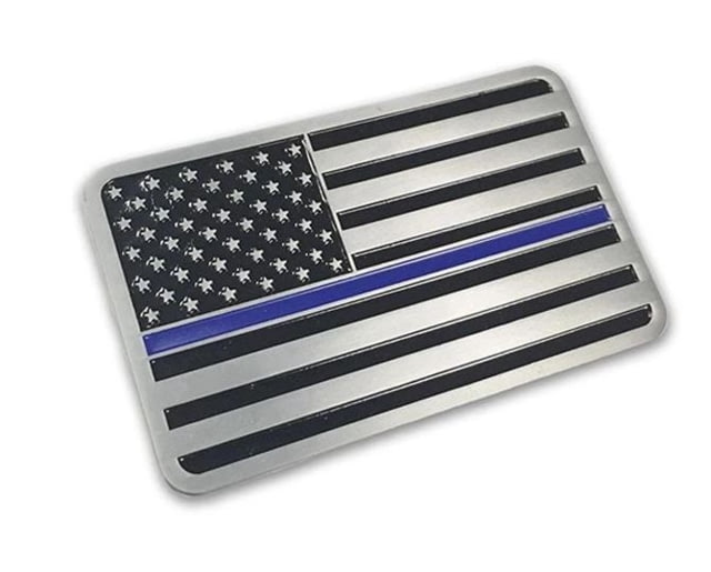 Thin Blue Line Vehicle Emblem - American Flag Thin Blue Line - Thin Blue Line