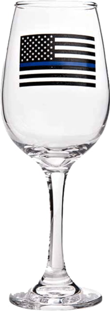 Thin Blue Line Flag Wine Glass 12oz