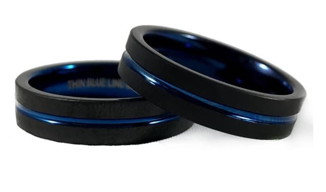Thin Blue Line Women's Ring Black