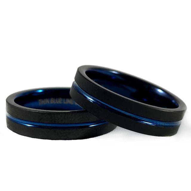 Thin Blue Line Women's Ring Black