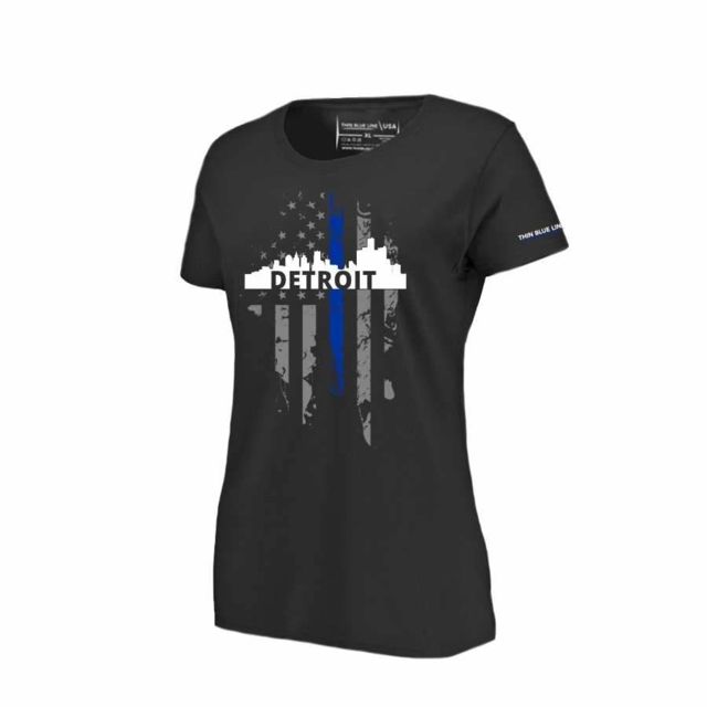 Thin Blue Line Women's T-shirt Detroit Large